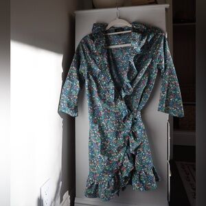 Topshop Floral Wrap Dress | Cottagecore Ruffle Midi | Size 8